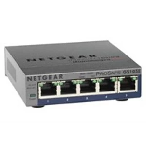 Netgear GS105PE Unmanaged L2 Gigabit Ethernet (10/100/1000) Power over Ethernet (PoE) Grey
