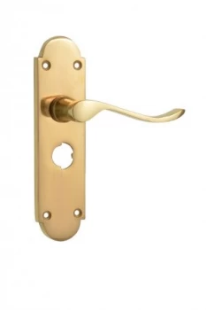 Wickes Prague Victorian Shaped Privacy Door Handle - Polished Brass 1 Pair