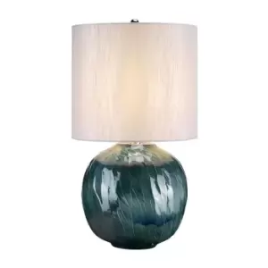 Blue Globe 1 Light Table Lamp Blue, E27