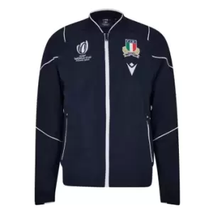Macron Italy Rugby Jacket 2023 2024 Adults - Blue