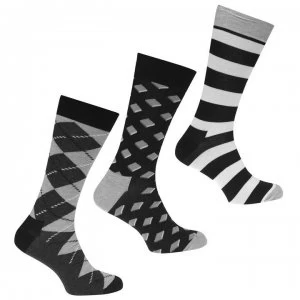 Happy Socks 3 pack Argyle Stripe Socks - Black 9300