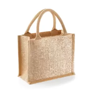Westford Mill Shimmer Jute Mini Gift Bag (One Size) (Natural Gold)