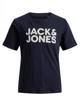 Jack & Jones Boys Short Sleeve Classic Logo T-Shirt - Navy, Size 12 Years