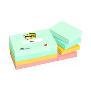 Post-it Beachside Colour 38x51mm 100 Sheet Pack of 12 7100259449