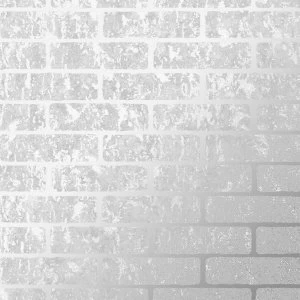 Graham & Brown Superfresco Milan Brick Wallpaper - Silver