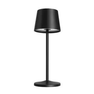 Treta LED Table Lamp with Round Tapered Shade Black, 2700-4000K, IP54