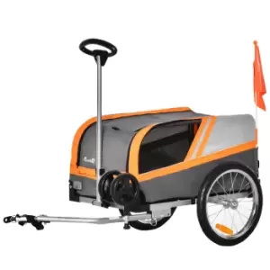 Pawhut 2-in-1 Pet Trolley Stroller - Orange