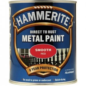 Hammerite Smooth Finish Metal Paint Red 750ml