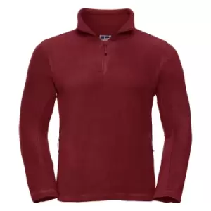 Russell Mens 1/4 Zip Outdoor Fleece Top (M) (Classic Red)