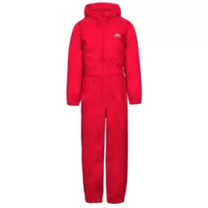 Trespass Childrens/Kids Button Rain Suit (7-8 Years) (Red)