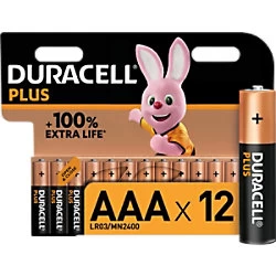 Duracell Plus Alkaline AAA Batteries, Pack of 12 - wilko