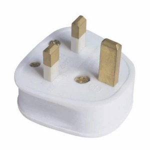 Zexum 13A White Plastic Electrical Safety UK 3 Pin Plug Top