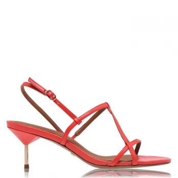 Reiss Ophelia Strap Heeled Sandals - Red Calf