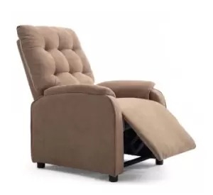 Charlbury pushback fabric recliner chair - stone brown