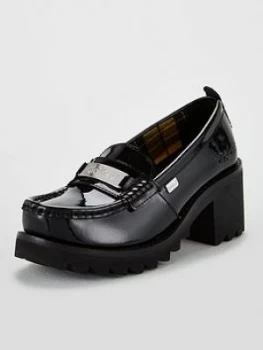 Kickers Klio Loafer Heeled Shoes - Black, Size 8, Women