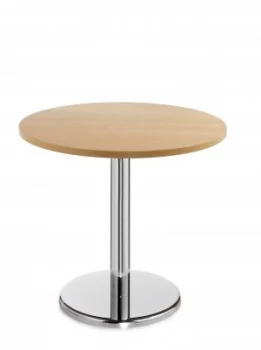 Pisa Circular Table With Round Chrome Base 600mm - Beech