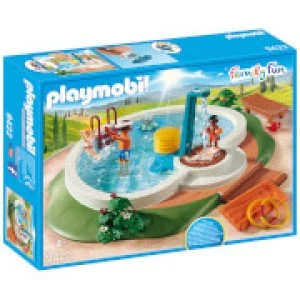 Playmobil Family Fun Swimming Pool with Functioning Shower and Floating Raft (9422)