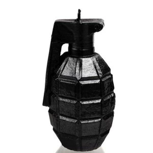 Black Metallic Small Grenade Candle