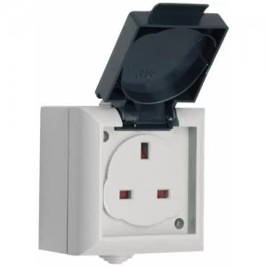 SMJ 13A IP54 Outdoor Power Single UK 3 Pin Mains UnSwitched Socket