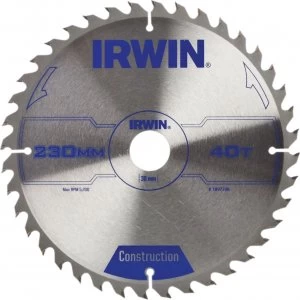 Irwin ATB Construction Circular Saw Blade 230mm 40T 30mm