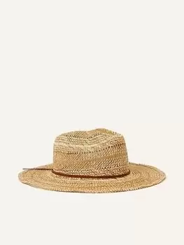 Accessorize Two-Tone Weave Straw Hat, Beige, Women