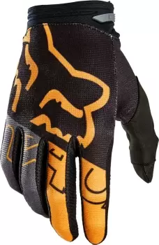 FOX 180 Skew Youth Motocross Gloves, black-gold, Size S, black-gold, Size S