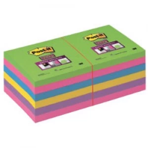Post it Super Sticky Notes 76 x 76mm Assorted 12 Pieces of 90 Sheets