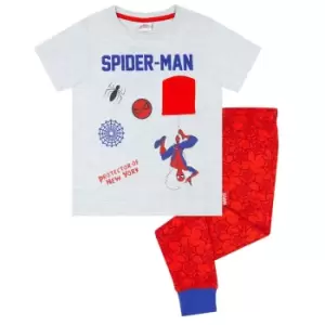 Spider-Man Boys Pyjama Set (4-5 Years) (Grey/Red)