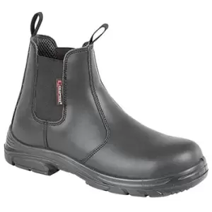 Grafter Mens Wide Fitting Safety Dealer Boots (46 EU) (Black) - Black