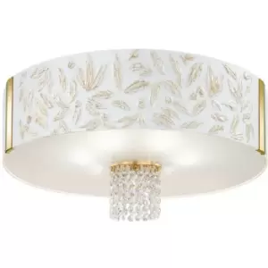 14kolarz - Elegant ceiling light EMOZIONE 24 Carat Gold 6 bulbs white lampshade liberta