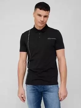 Armani Exchange Regular Fit Polo Shirt, Black, Size 2XL, Men