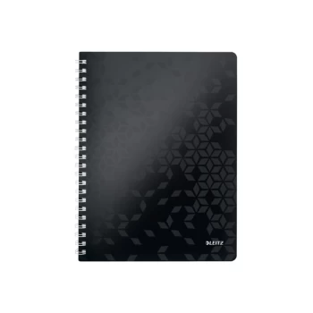 WOW Notebook A4 Ruled, Wirebound with Polypropylene Cover 80 Sheets. Black - Outer Carton of 6