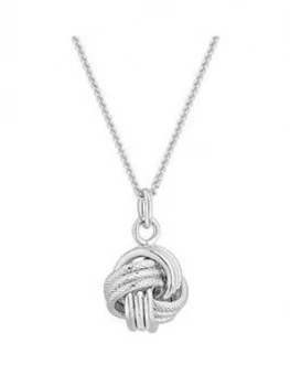 Simply Silver Polished Knot Pendant Necklace