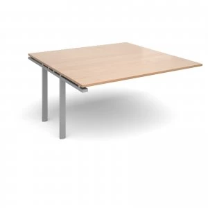 Adapt II Boardroom Table Add On Unit 1600mm x 1600mm - Silver Frame b