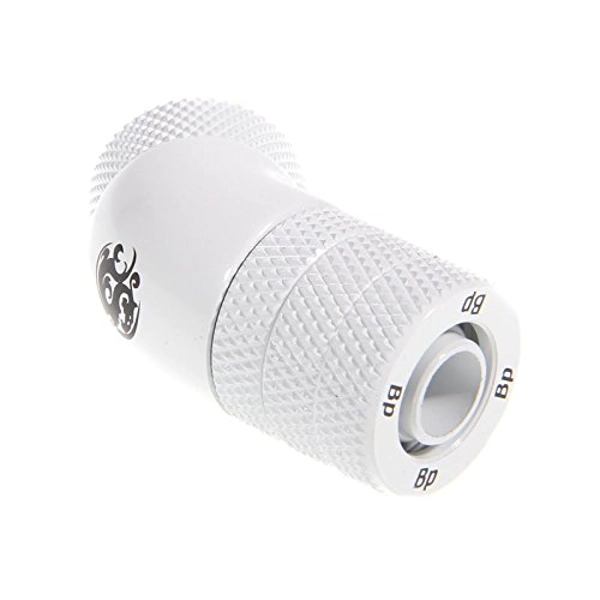 Bitspower Connection 45 1/4" to 10/8mm - Rotatable Deluxe White