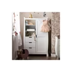 Stamford White Sleigh Double Wardrobe with 3 Drawers and Shelves - Obaby