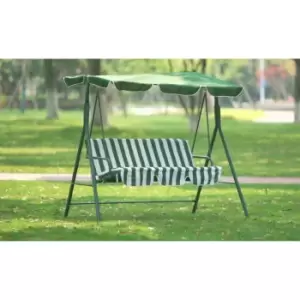 Groundlevel Garden Swing Chair w/ LED Lights - Green & White