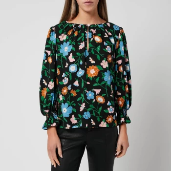 Kate Spade New York Womens Floral Garden Smocked Top - Multi - S