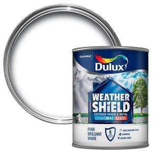 Dulux Trade Pure brilliant white Gloss Metal & wood Paint 750ml