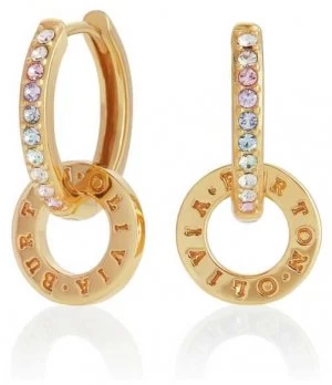 Olivia Burton Bejewelled Rainbow Interlink Gold Huggie Jewellery