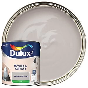 Dulux Walls & Ceilings Perfectly Taupe Silk Emulsion Paint 2.5L