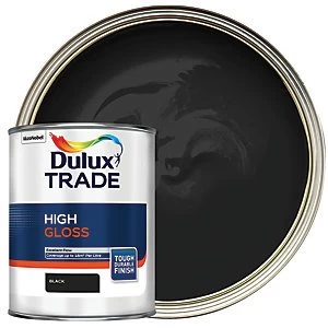Dulux Trade High Gloss Paint - Black 1L