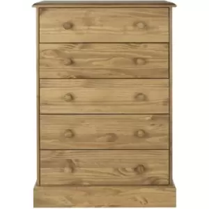 Chest 5 Drawers Solid Pine Wooden Bedroom Home Furniture Clothing Storage Unit