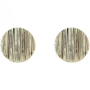 Ladies Karen Millen Gold Plated Textured Disc Stud Earrings