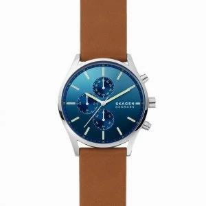 Skagen Blue And Brown 'Holst' Chronograph Classical Watch - SKW6732 - multicoloured