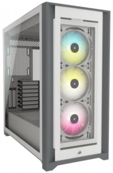 CORSAIR iCUE 5000X RGB Tempered Glass Mid-Tower ATX PC Smart Case, Whi