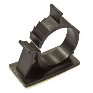 BQ Black 25mm Self Adhesive Cable Clips Pack of 20