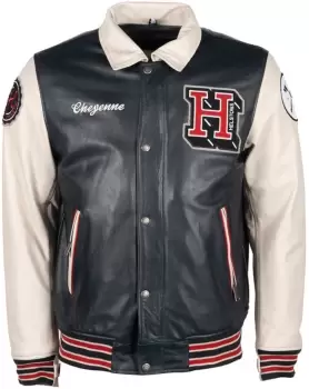 Helstons Cheyenne Motorcycle Leather Jacket, blue-beige, Size S, blue-beige, Size S