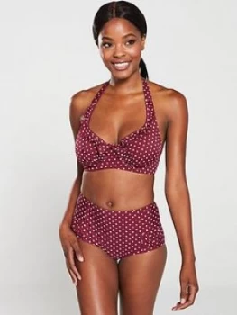 Pour Moi Hotspots Control Bikini Brief - Sangria, Sangria, Size 20, Women