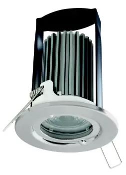 British General Ip65 Brushed Steel Effect Fixed LED Fire-Rated Downlight 7W